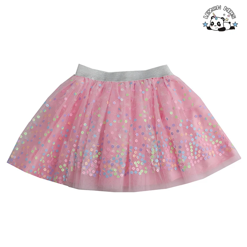 LEZONKIDS - Customizable Casual Girls Dress Sequins Tulle Star Print Western Style Children's Clothing